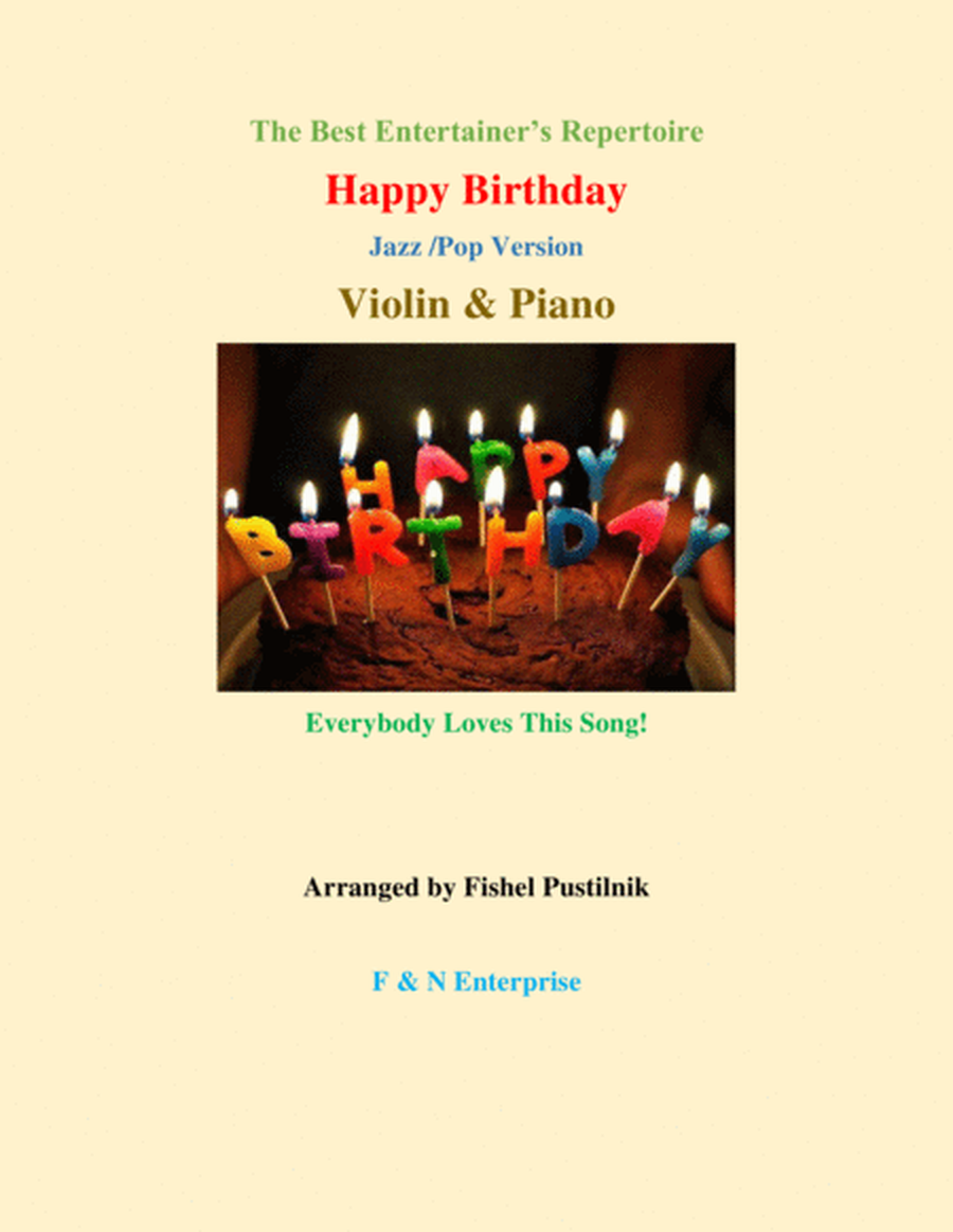 "Happy Birthday"-Piano Background for Violin and Piano image number null