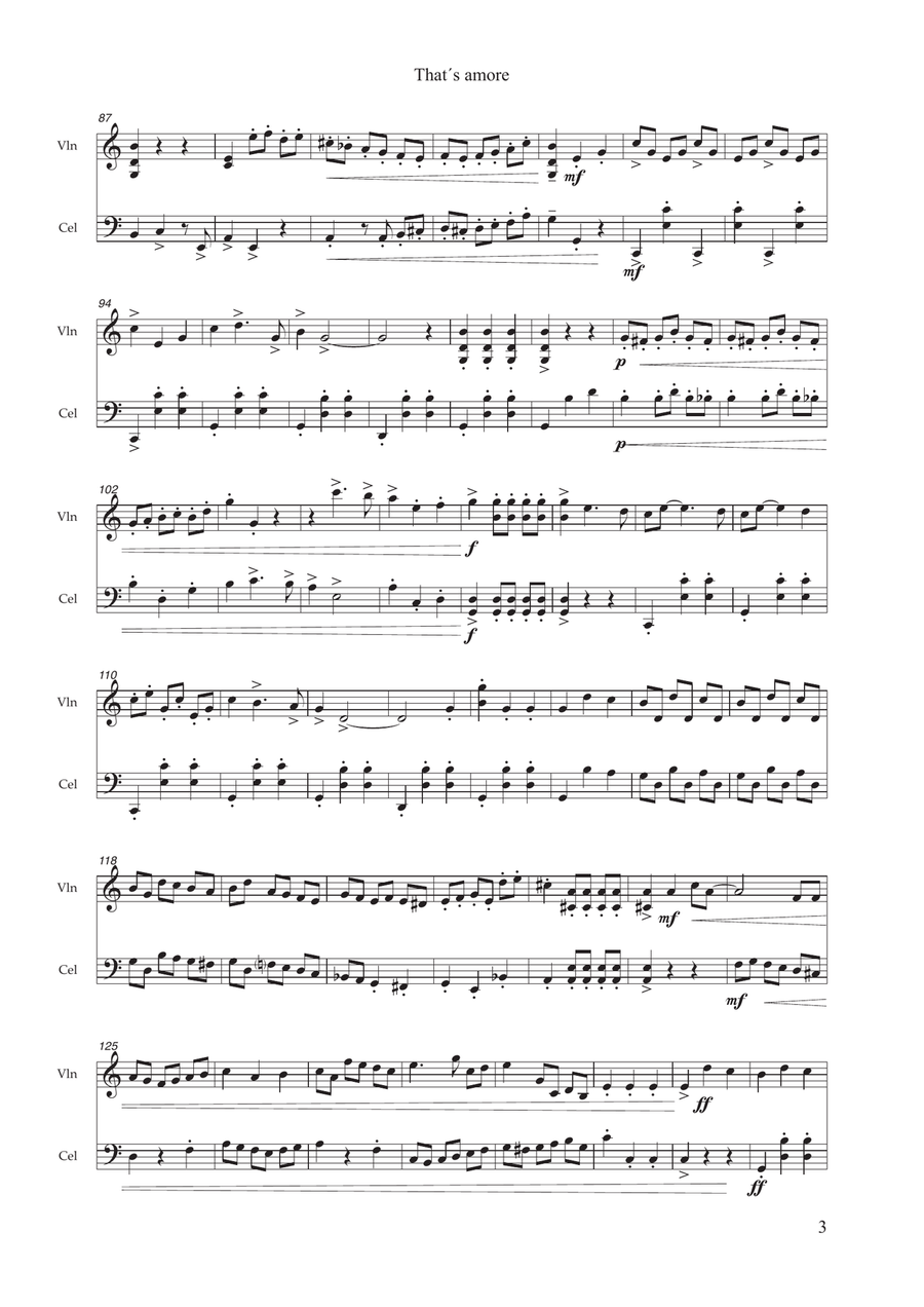 That's Amore (that's Love) String Duet scores gallery preview page 3