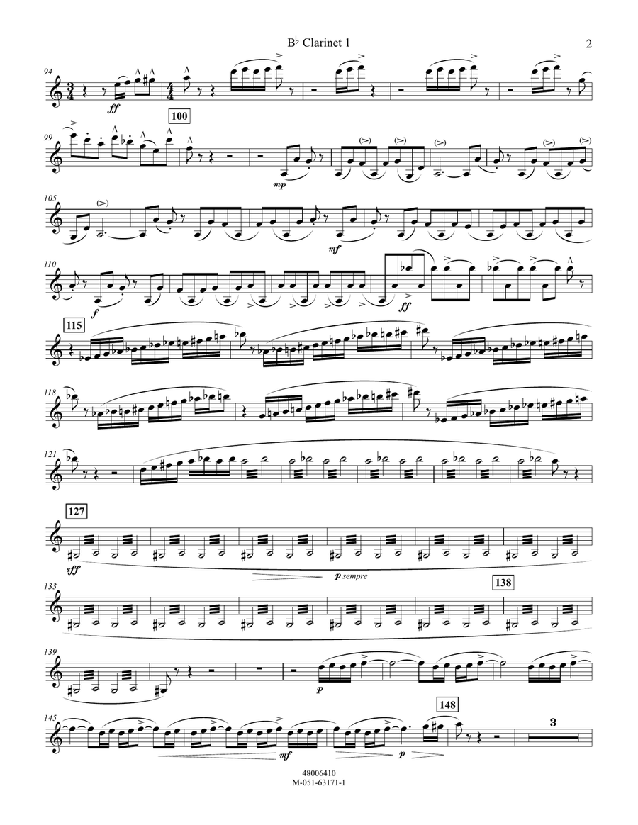 Incantation and Dance - Bb Clarinet 1 Concert Band scores gallery preview page 2