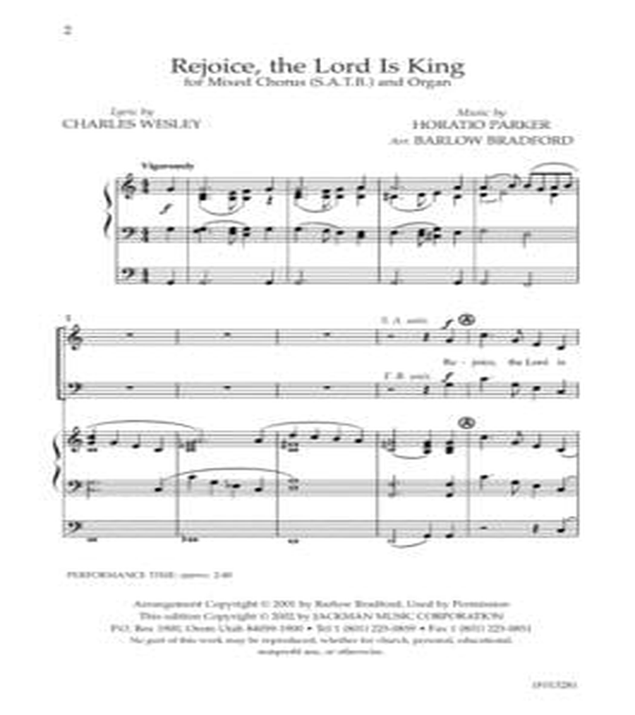 Rejoice, the Lord Is King - SSATB and Organ SSATB scores gallery preview page 2