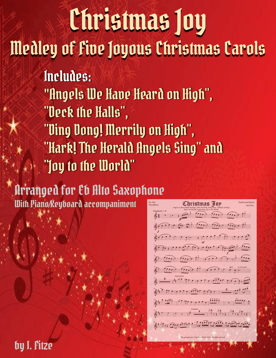 Christmas Joy - Medley of Five Joyous Christmas Carols Alto Saxophone scores gallery preview page 1