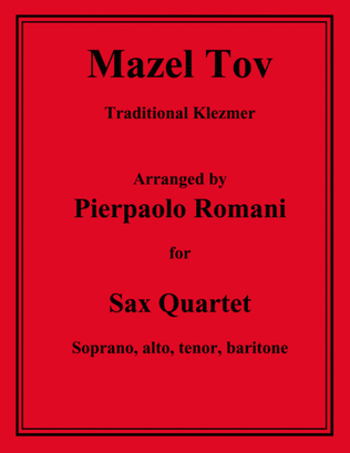 Book cover for Mazel Tov - For Sax Quartet