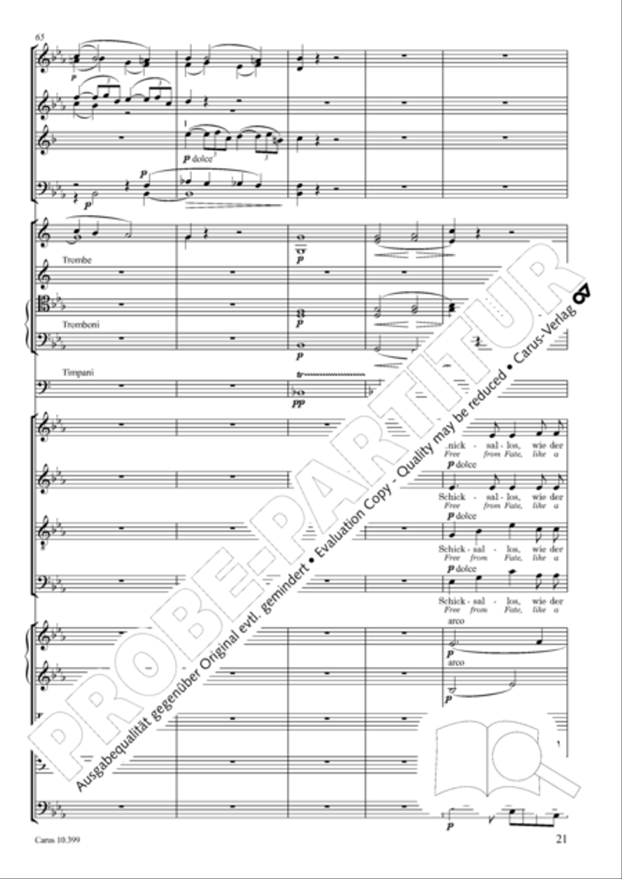 Schicksalslied, Op. 54 4-Part scores gallery preview page 22