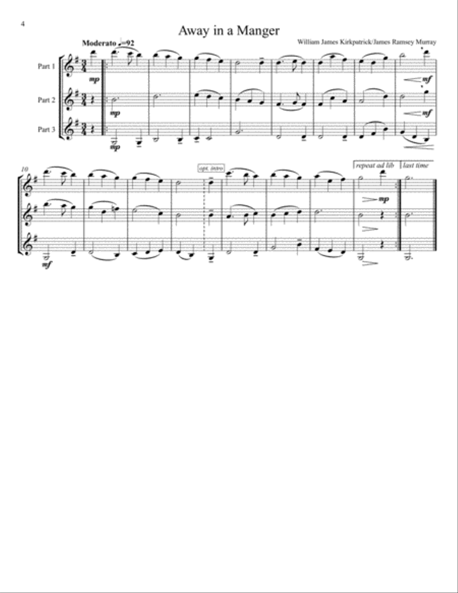 Twenty Christmas Carols for String Trio String Trio scores gallery preview page 4