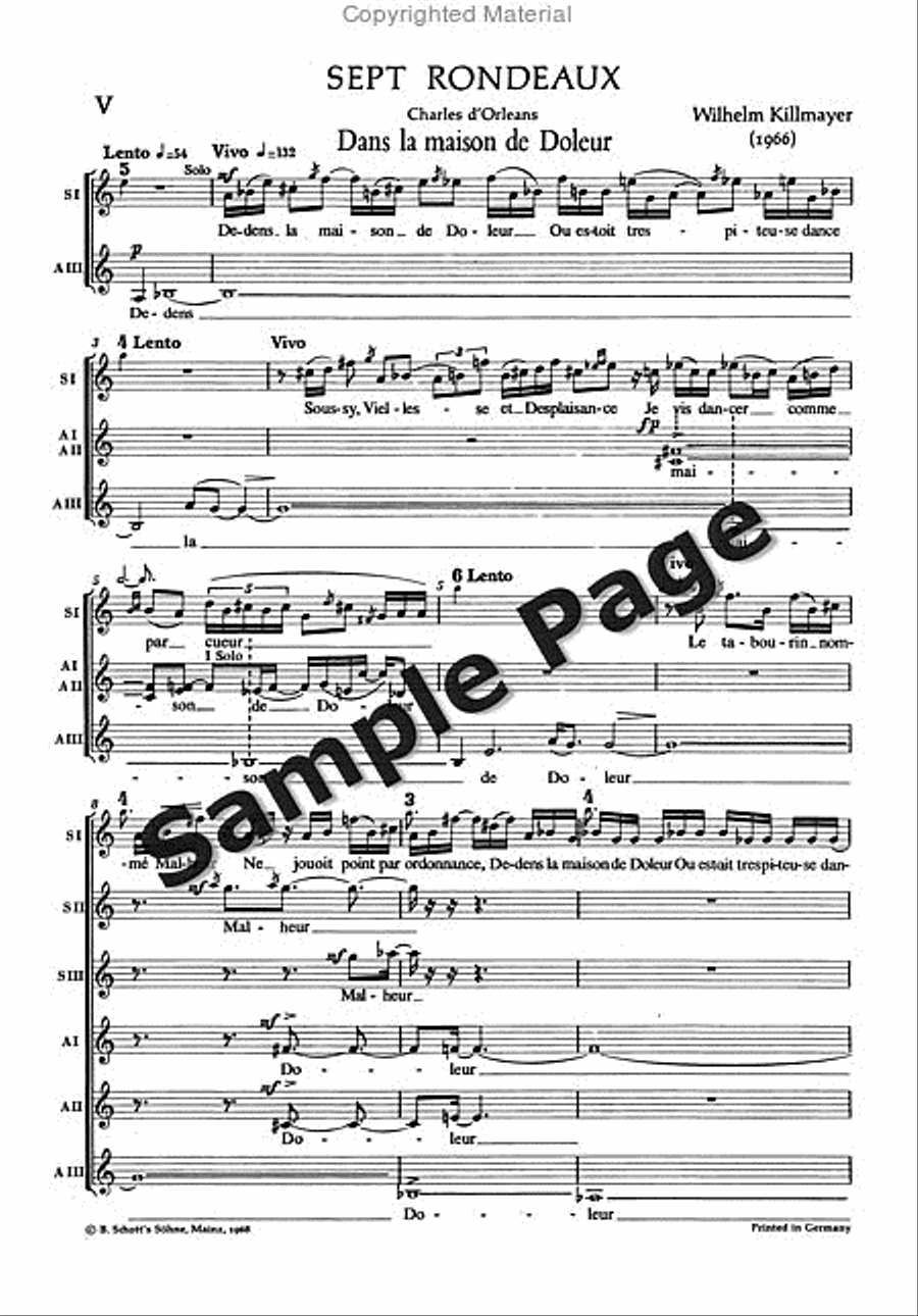 Killmayer Dans La Maison De Douleur Women's Choir scores gallery preview page 2