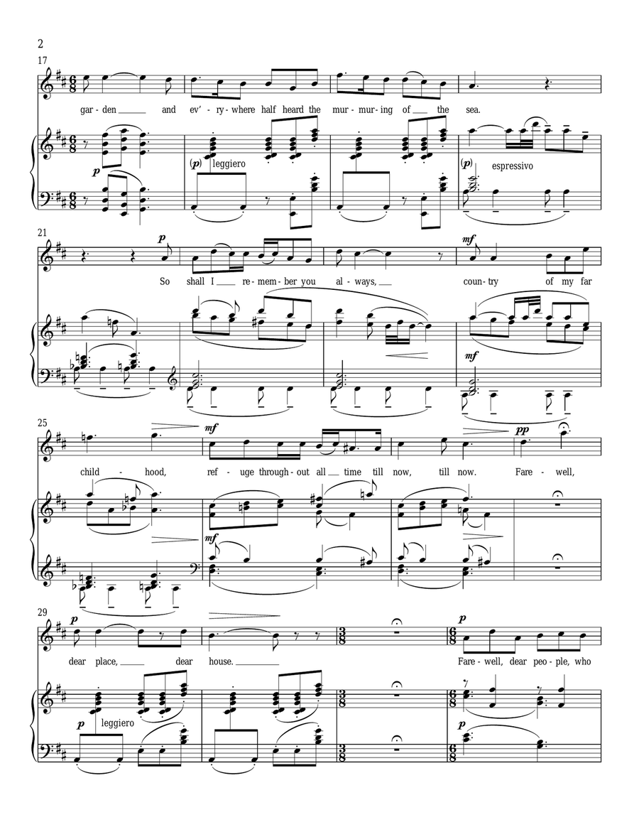 Farewell To The House In Bonac Piano, Vocal scores gallery preview page 2