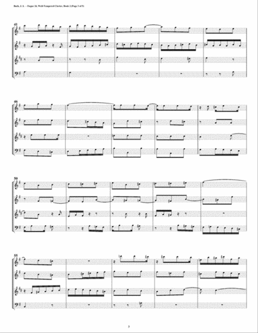 Fugue 24 from Well-Tempered Clavier, Book 2 (Conical Brass Quartet) Brass Quartet scores gallery preview page 3