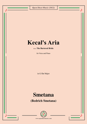 Book cover for Smetana-Kecal's Aria,in G flat major