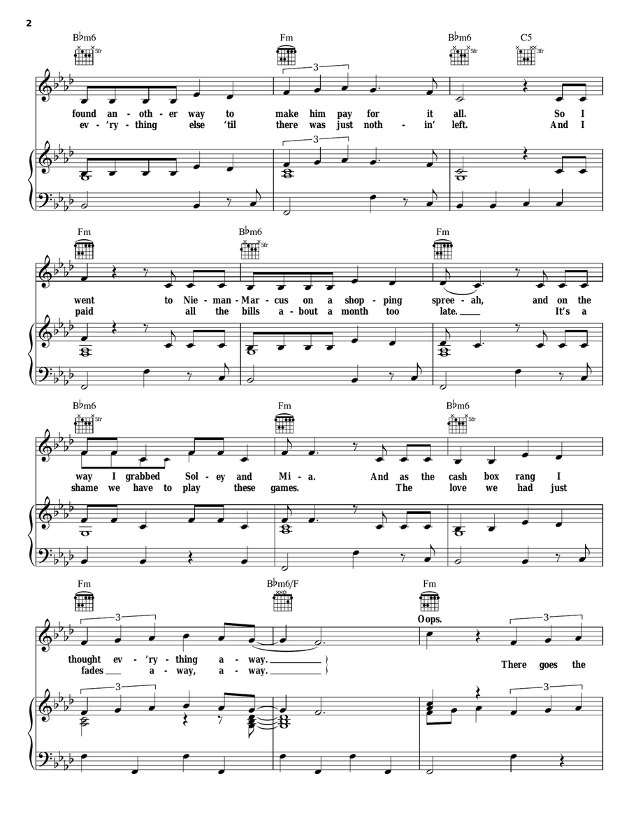 Hit 'Em Up Style (Oops!) Piano, Vocal, Guitar scores gallery preview page 2