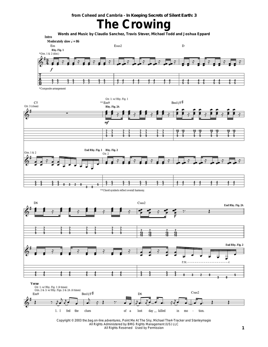 The Crowing Acoustic Guitar scores gallery preview page 1