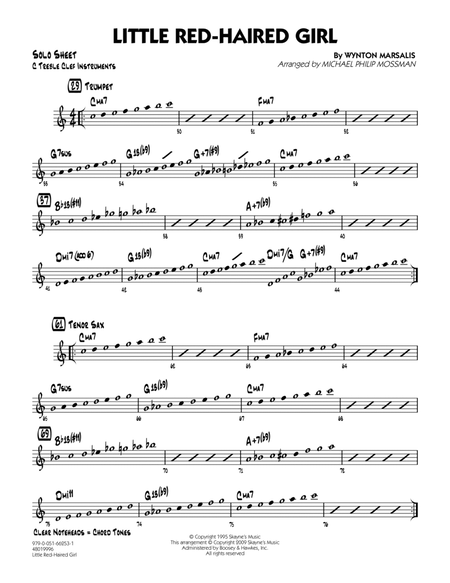 Little Red-Haired Girl - C Solo Sheet
