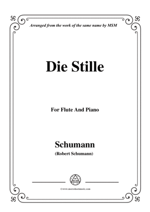 Book cover for Schumann-Die Stille,for Flute and Piano