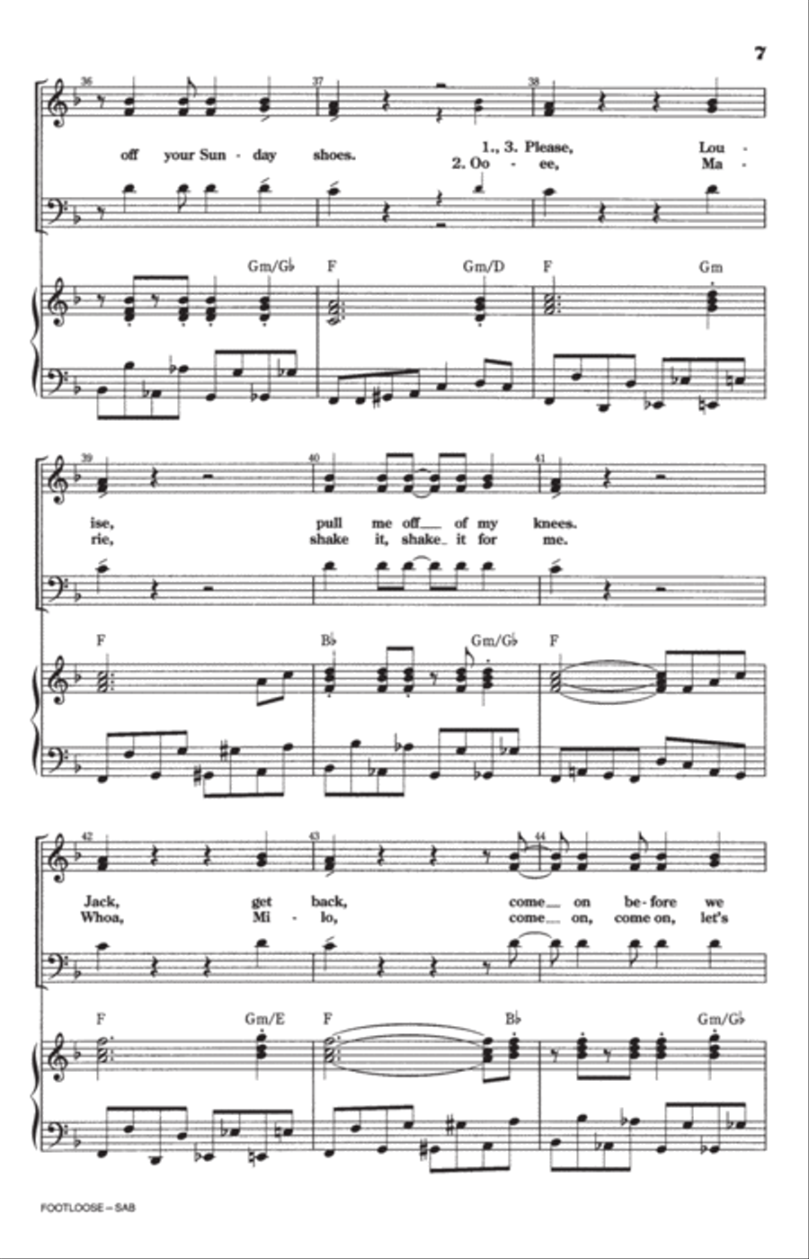 Footloose (arr. Kirby Shaw) 3-Part scores gallery preview page 5