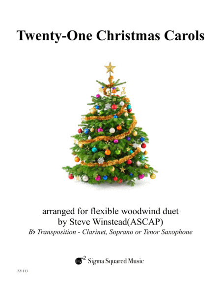 Twenty-One Christmas Carols for Flexible Woodwind Duet - B-flat Transposition image number null