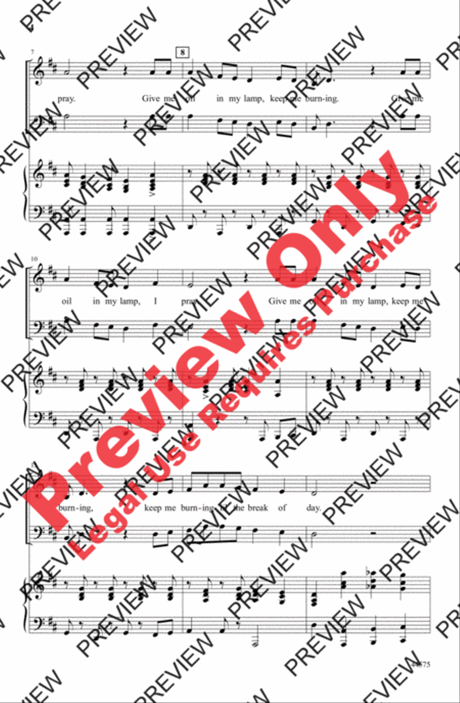Give Me Oil in My Lamp Give Me Oil in My Lamp 4-Part scores gallery preview page 4