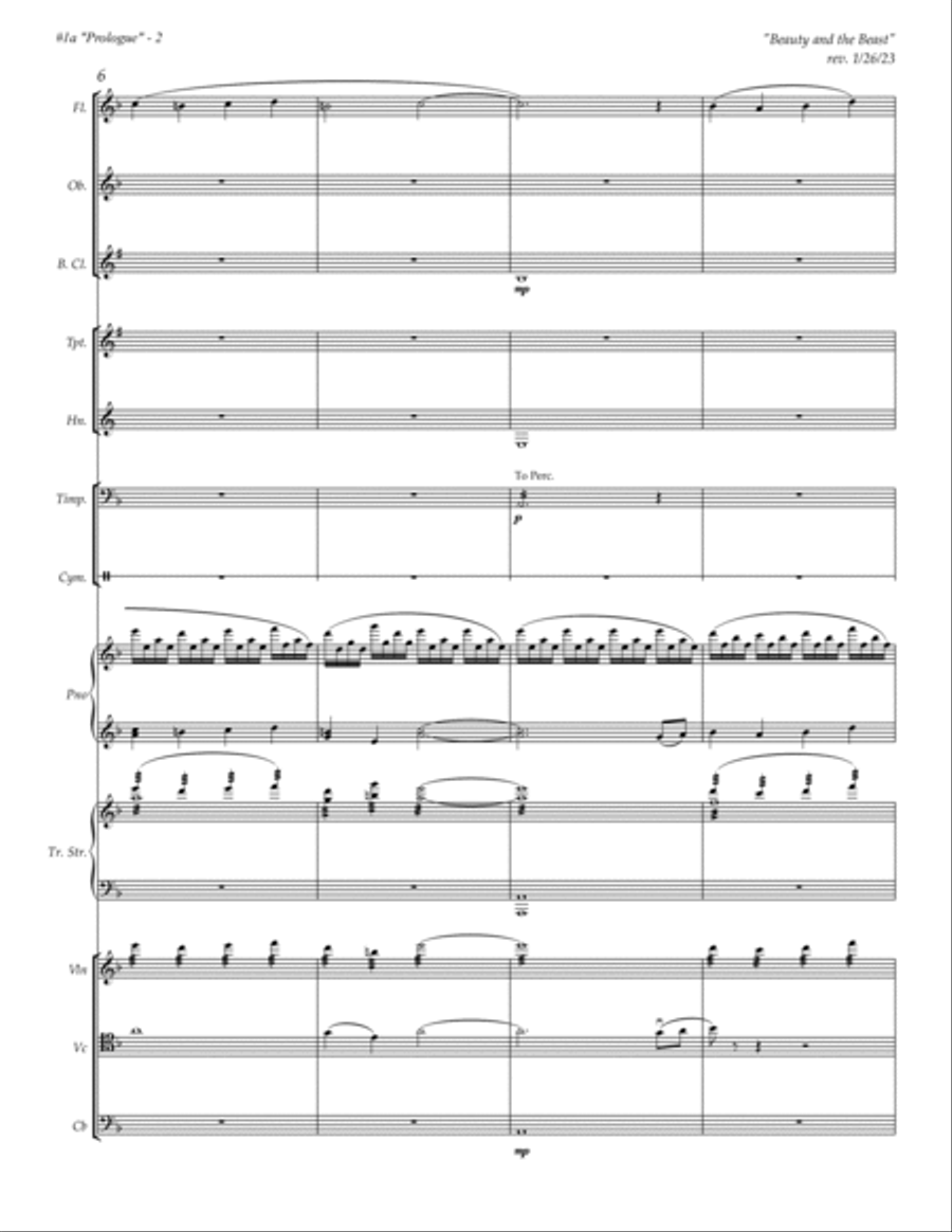 Beauty And The Beast Prologue - Score Only Full Orchestra scores gallery preview page 2
