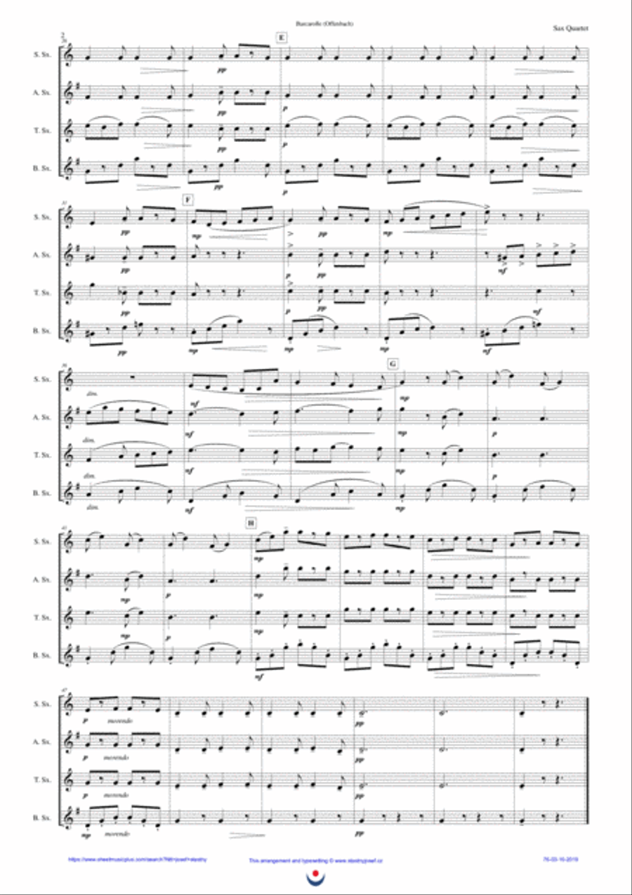 Barcarolle (Offenbach) Barcarolle (Offenbach) Woodwind Ensemble scores gallery preview page 2