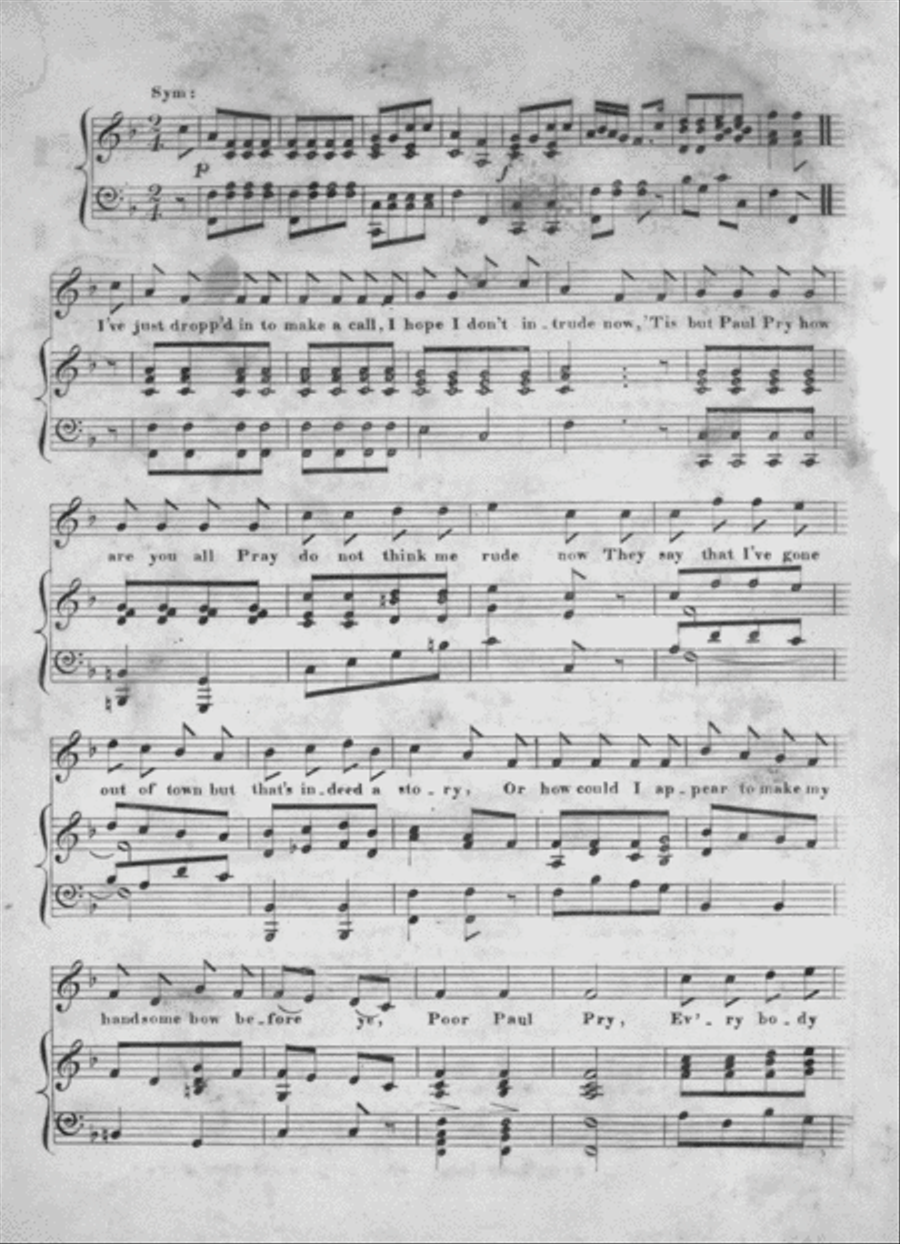 The Adventures of Paul Pry Voice scores gallery preview page 2