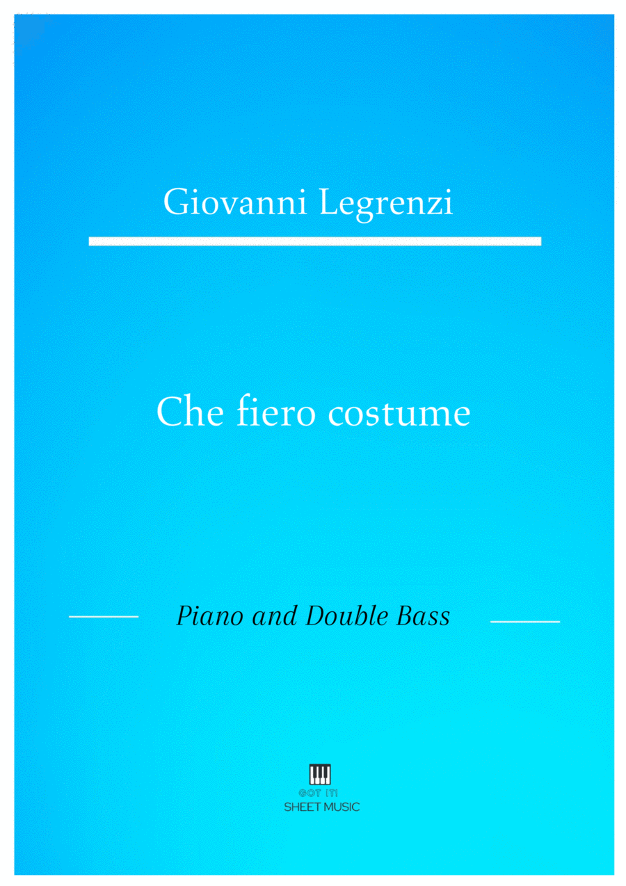 Legrenzi - Che fiero costume (Piano and Double Bass) Small Ensemble scores gallery preview page 1