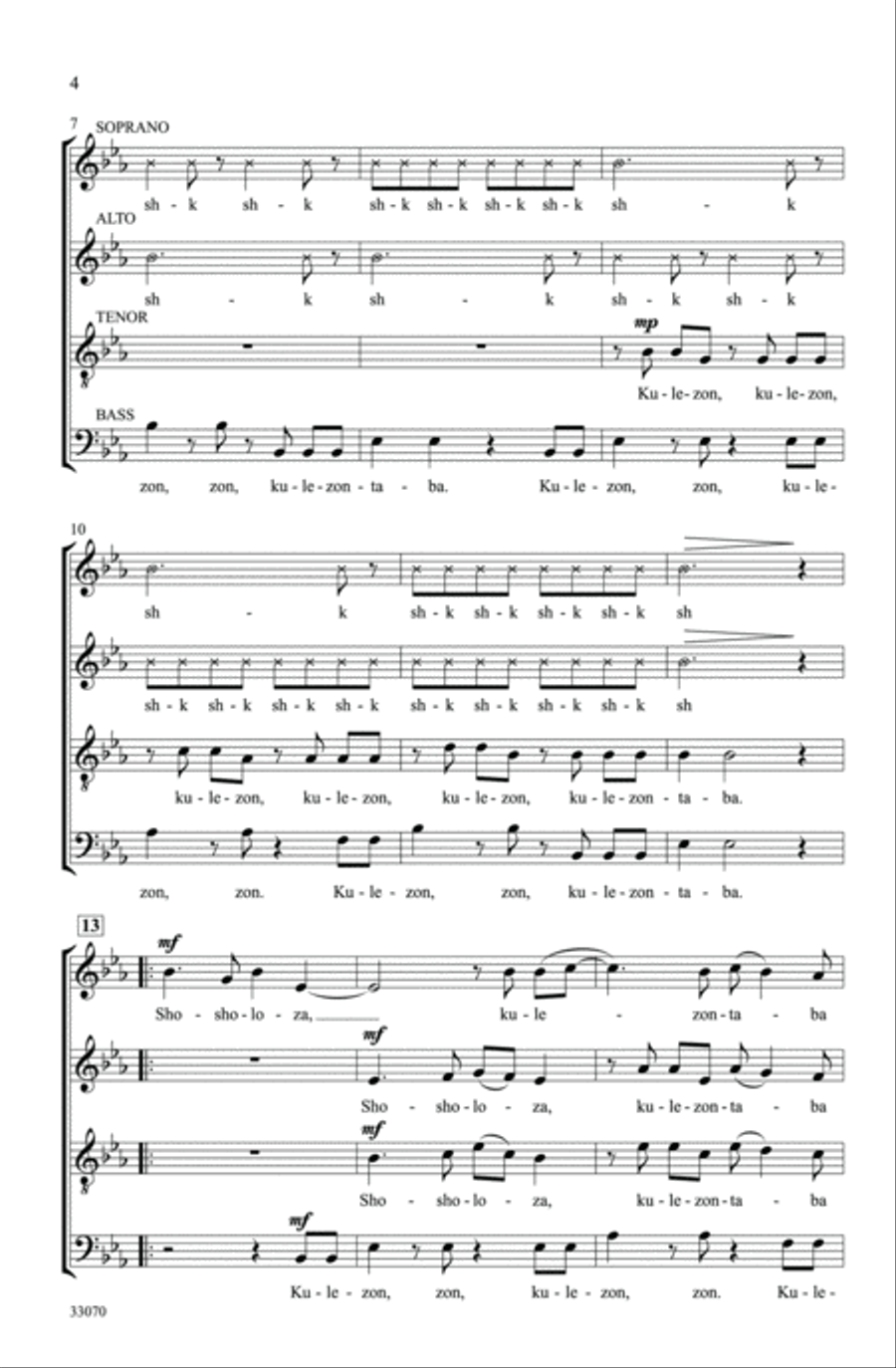 Two South African Folk Songs 4-Part scores gallery preview page 3