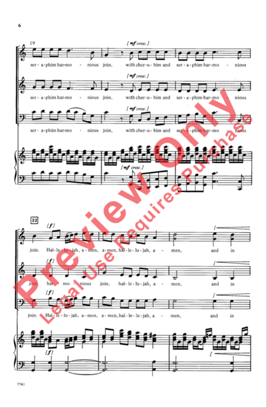 Hallelujah, Amen Hallelujah, Amen 3-Part scores gallery preview page 6