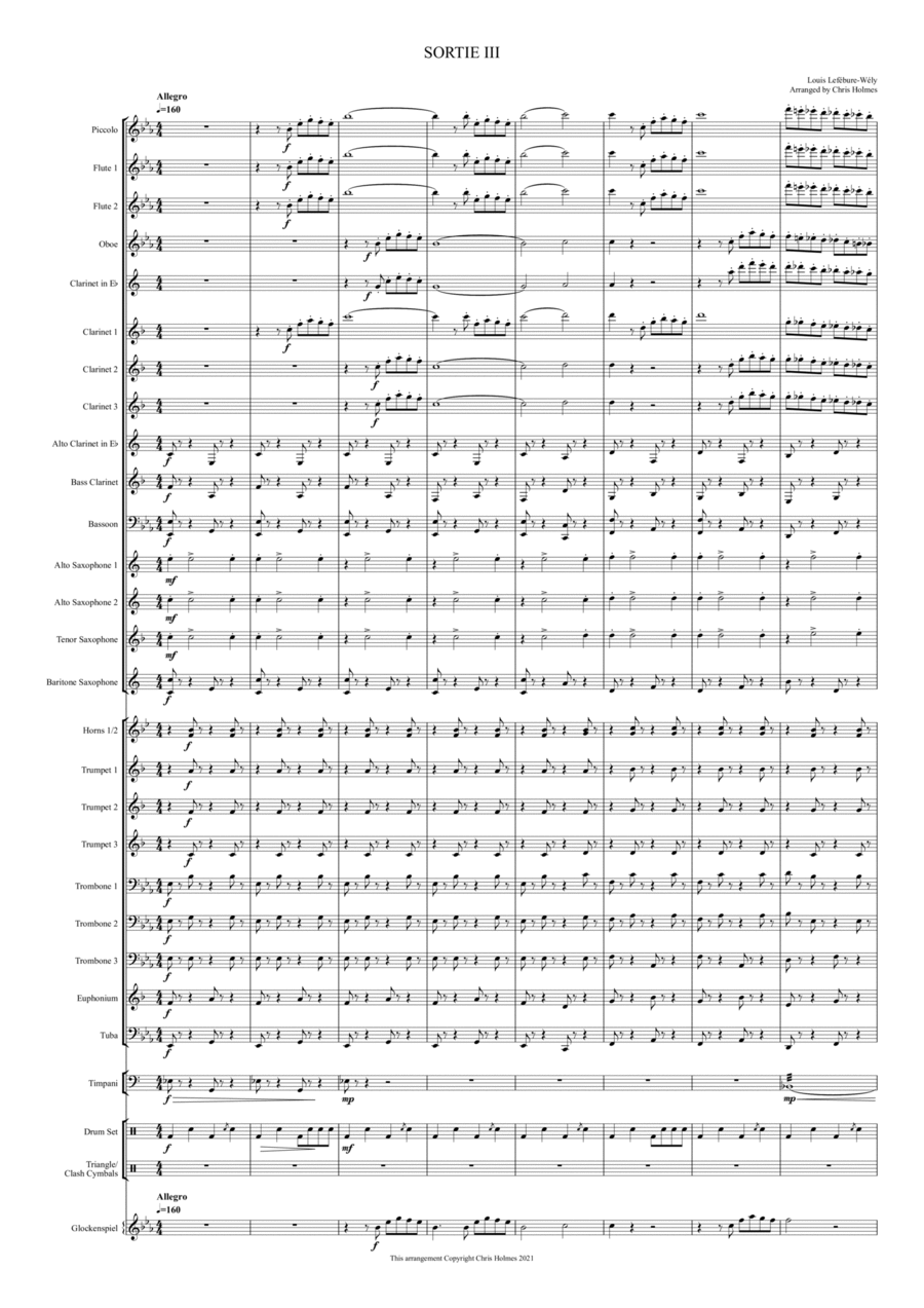 Sortie III (Organ solo transcribed for Symphonic Concert Band) Concert Band scores gallery preview page 1