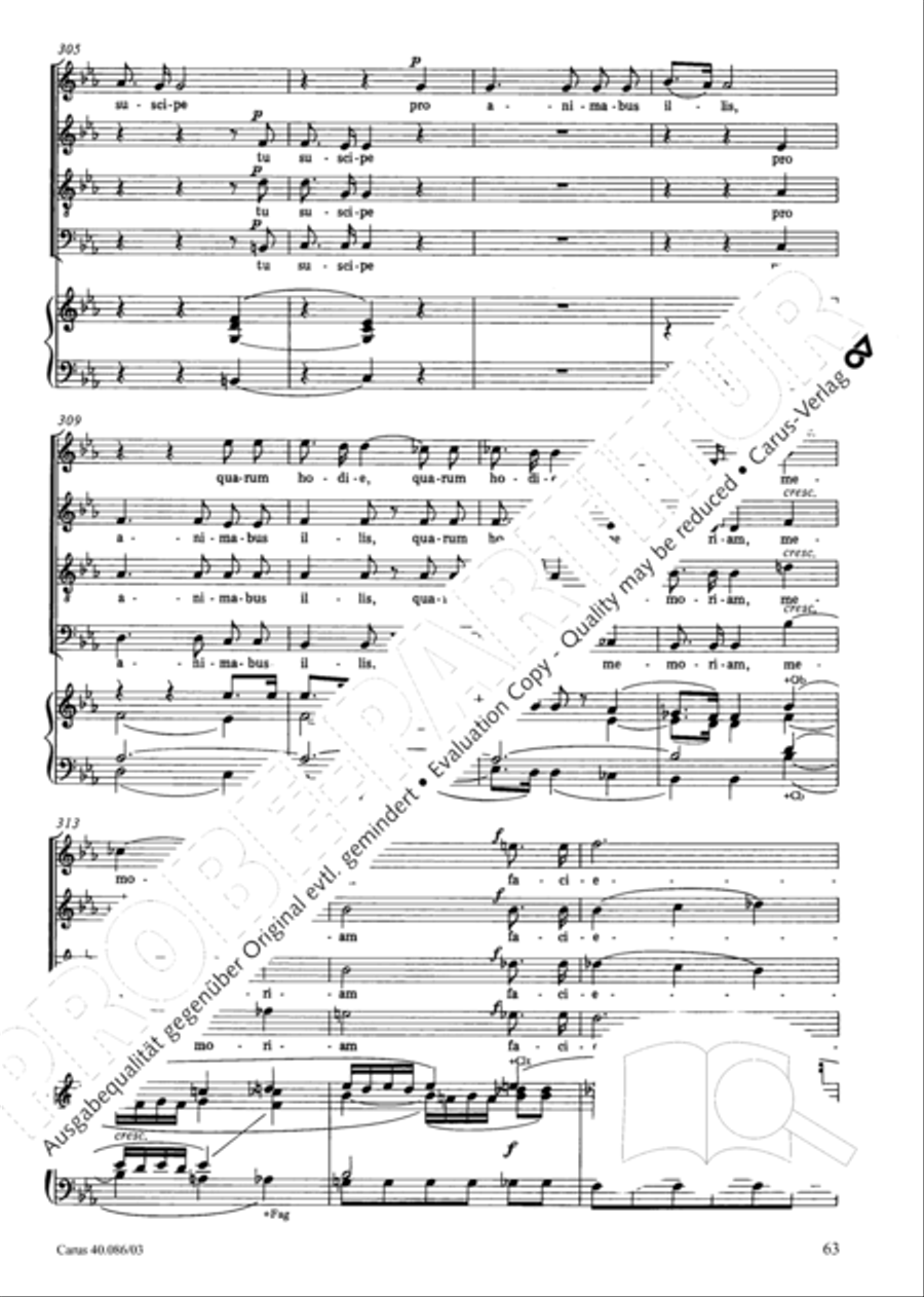 Requiem in C minor 4-Part scores gallery preview page 64