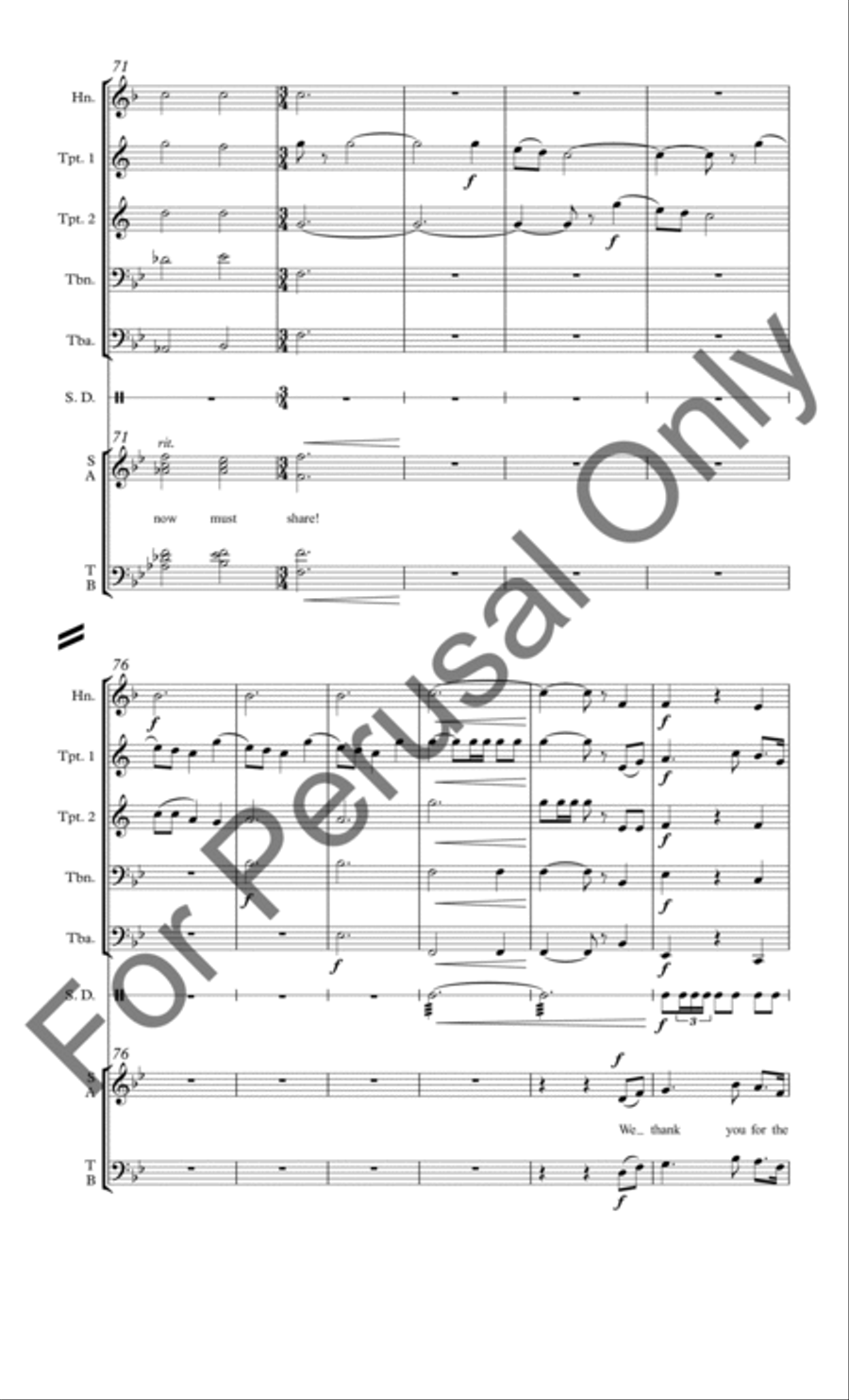 We Thank You for the Music (Brass Score/Parts) Choir scores gallery preview page 12