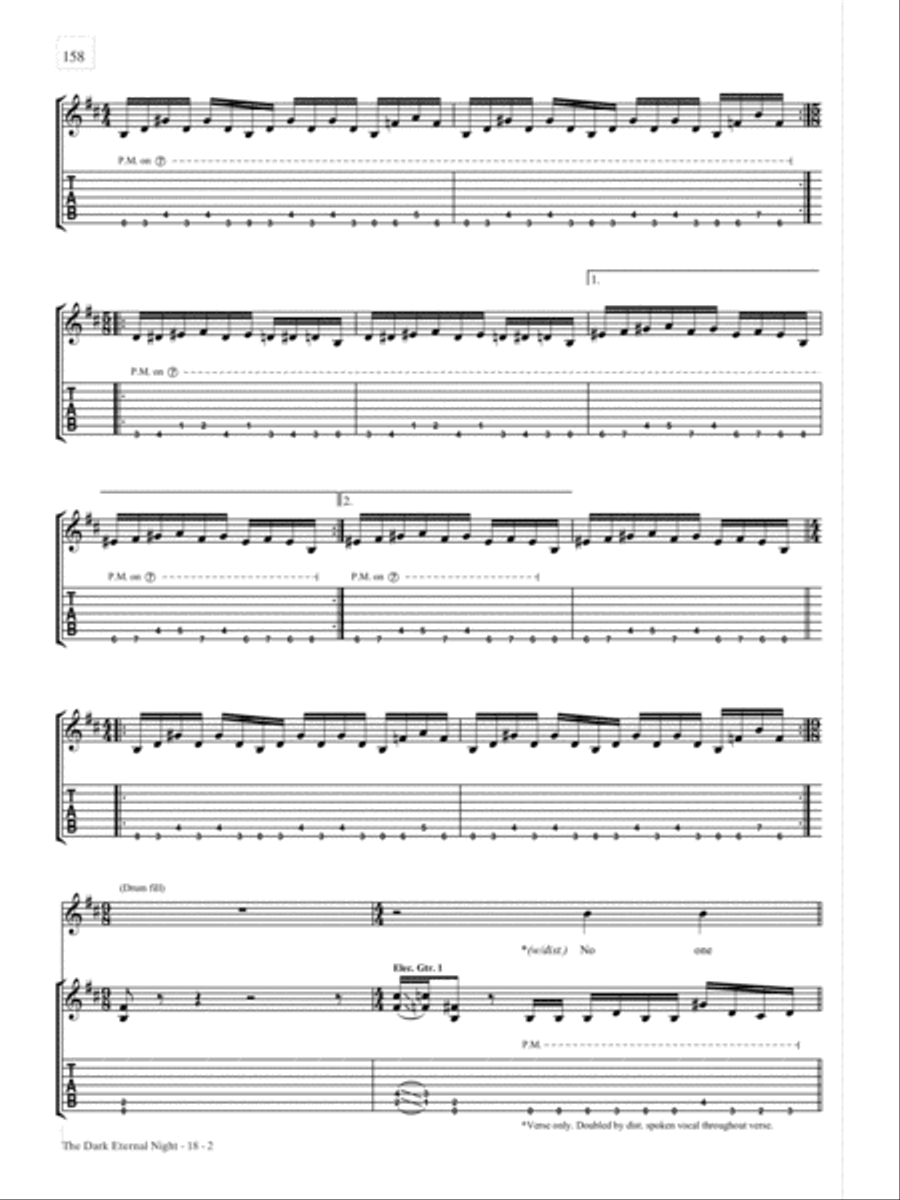 The Dark Eternal Night Guitar Tablature scores gallery preview page 2