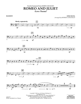 Book cover for Romeo and Juliet (Love Theme) - Bassoon