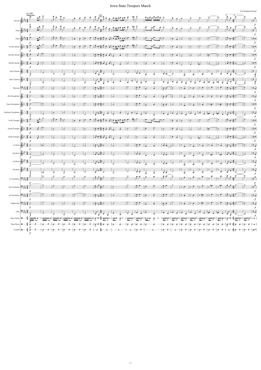 Iowa State Troopers March Marching Band scores gallery preview page 1