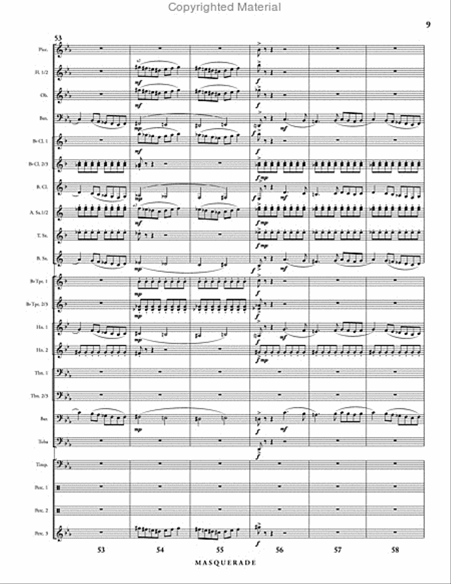 Masquerade (score & parts) Concert Band scores gallery preview page 10