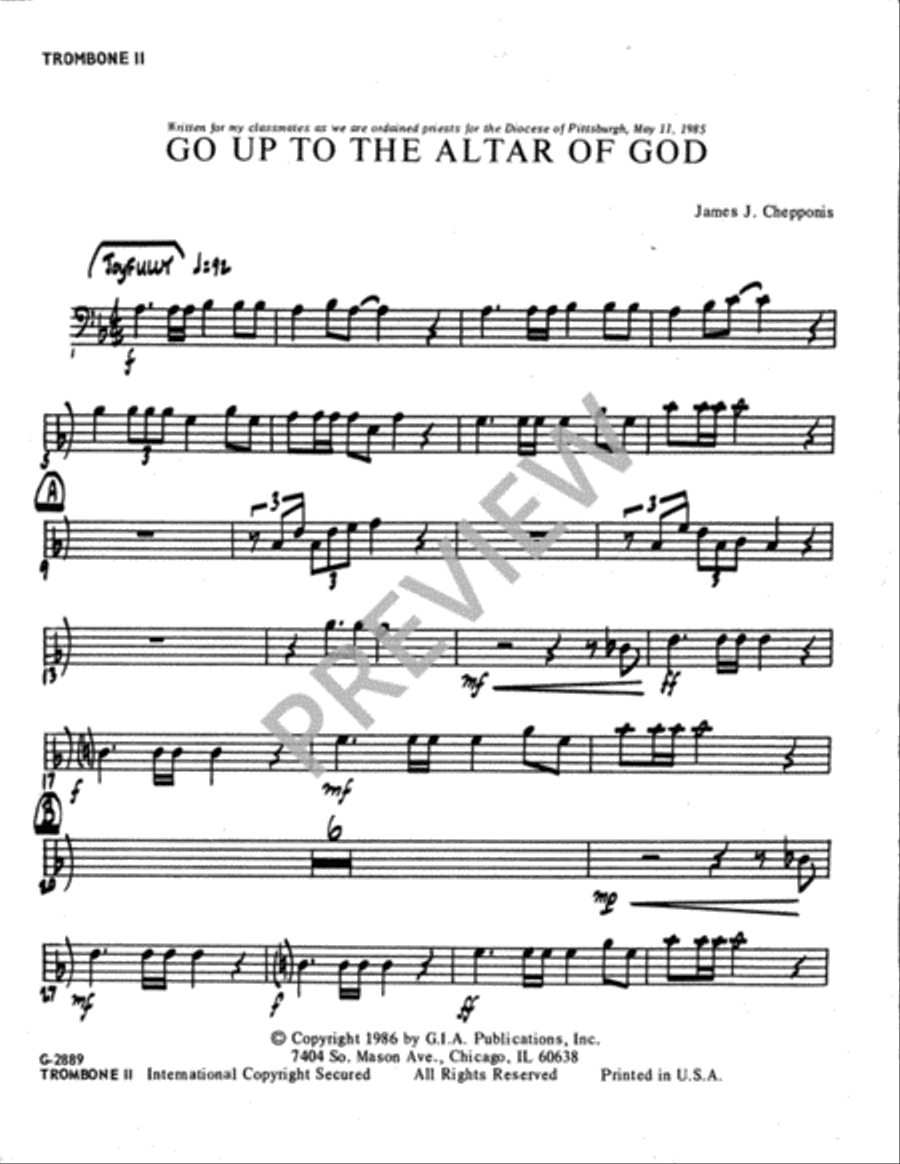 Go Up to the Altar of God - Instrument edition