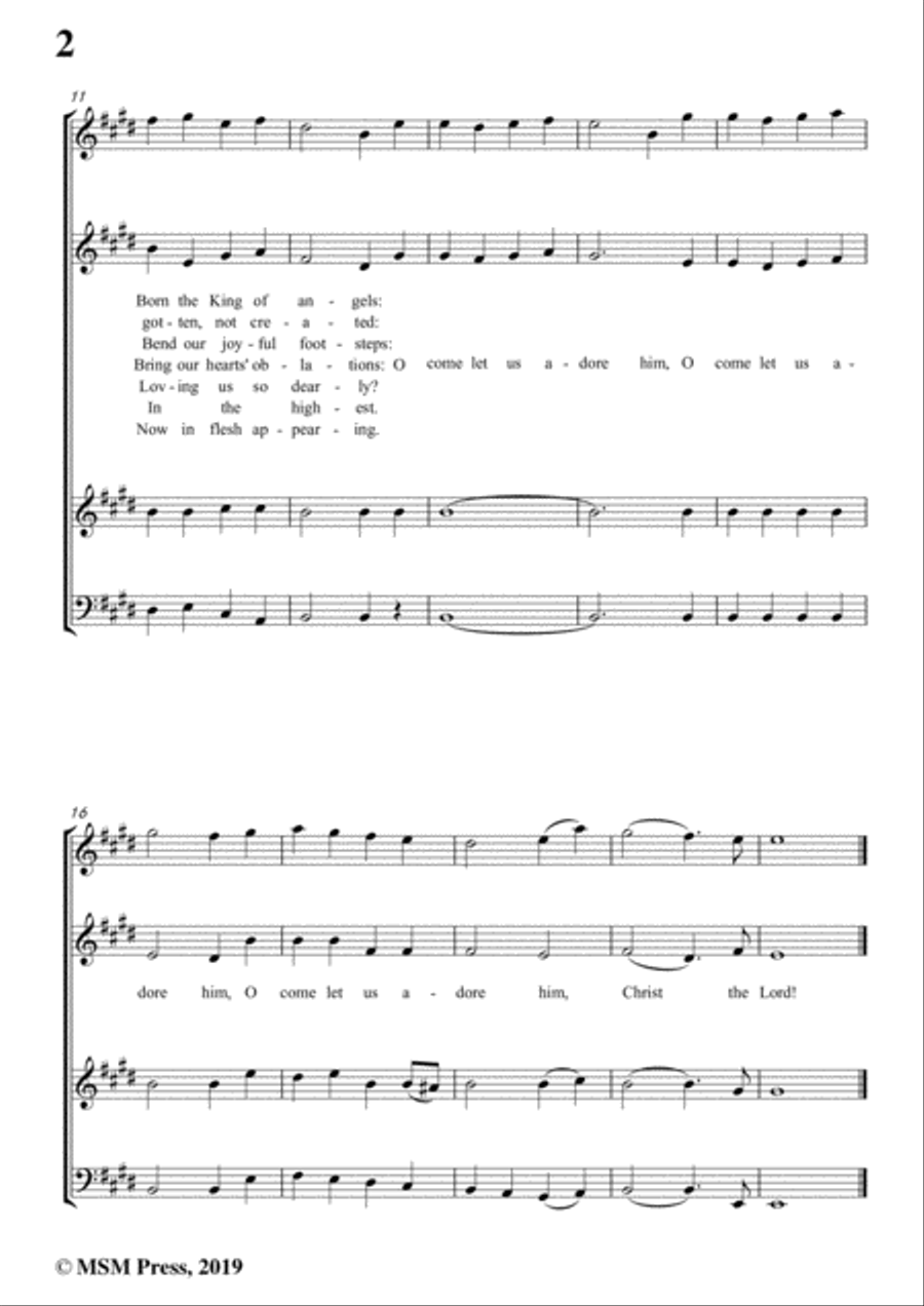 Wade-Adeste Fideles(O come,all ye faithful),in E Major,for A Cappella 4-Part scores gallery preview page 4