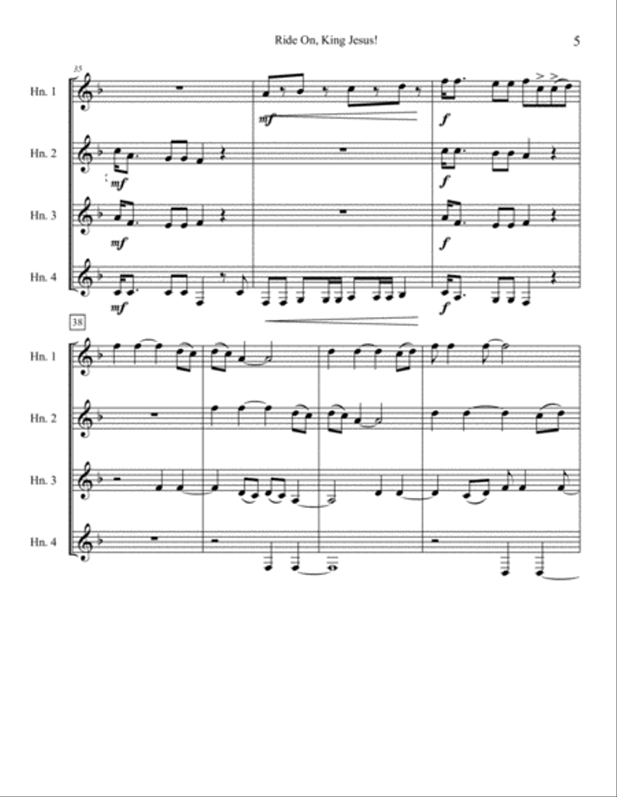 Ride On, King Jesus! Brass Ensemble scores gallery preview page 5