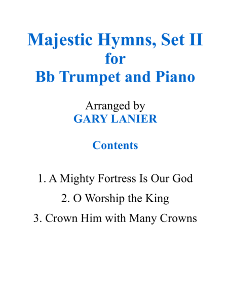 MAJESTIC HYMNS, SET II (Duets for Bb Trumpet & Piano) image number null
