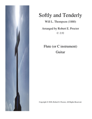 Book cover for Softly and Tenderly for Flute or C instrument and Guitar