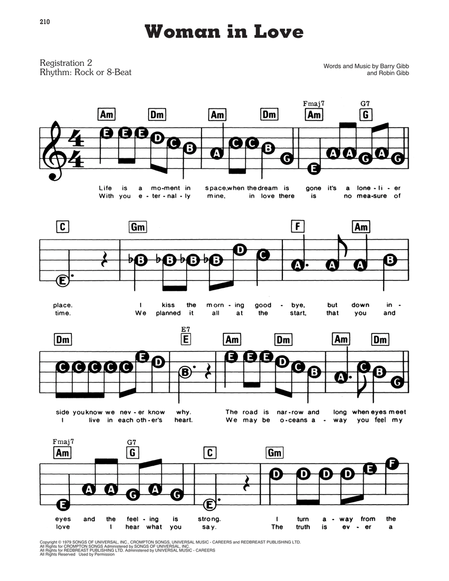 Woman In Love Woman In Love Electronic Keyboard scores gallery preview page 1