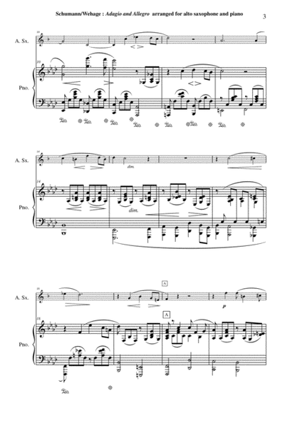 Robert Schumann, Adagio und Allegro, Opus 70, arranged for alto saxophone and piano