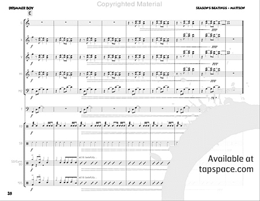 Season's Beatings Percussion Ensemble scores gallery preview page 54