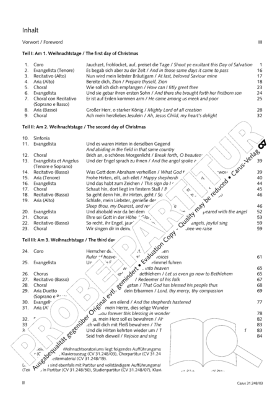 Christmas oratorio (Weihnachtsoratorium, Teile I-III)