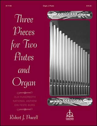 Book cover for Three Pieces for Two Flutes and Organ