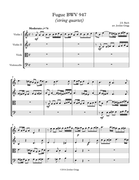 Fugue BWV 947 (string quartet) image number null