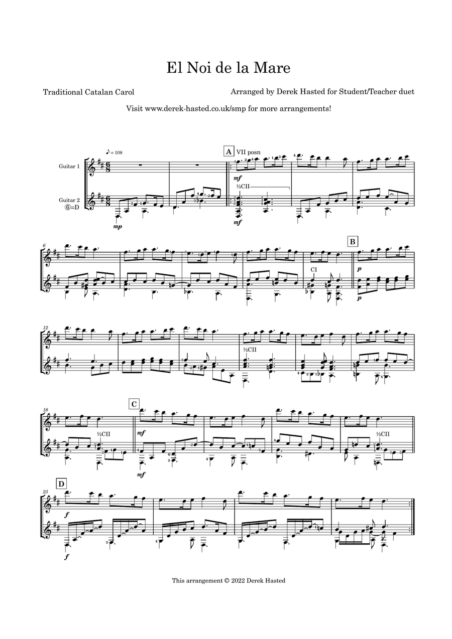 El Noi de la Mare - Guitar duet Acoustic Guitar scores gallery preview page 4