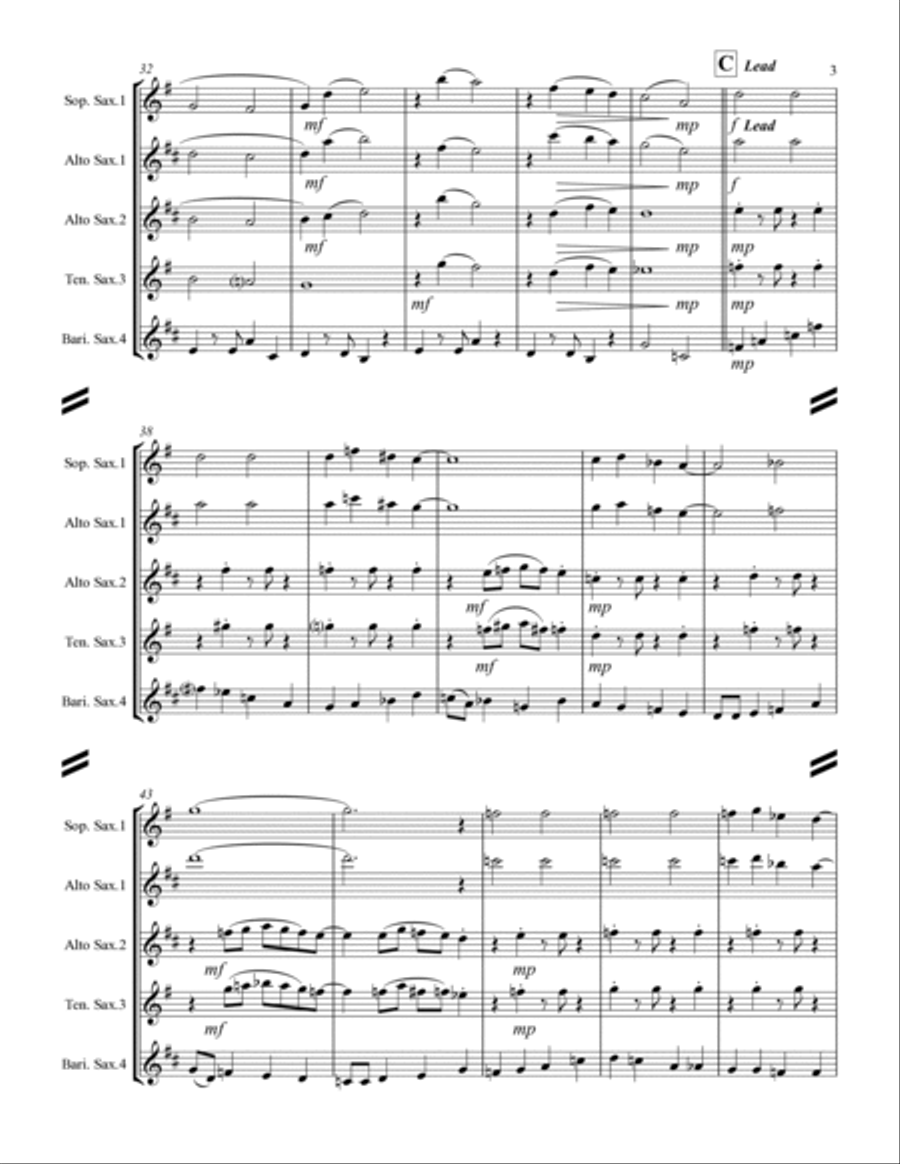 The Way You Look Tonight Saxophone Quartet scores gallery preview page 4