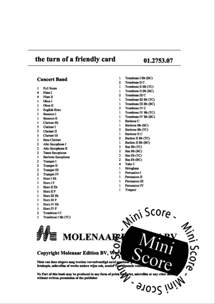 Turn of a Friendly card Concert Band scores gallery preview page 4