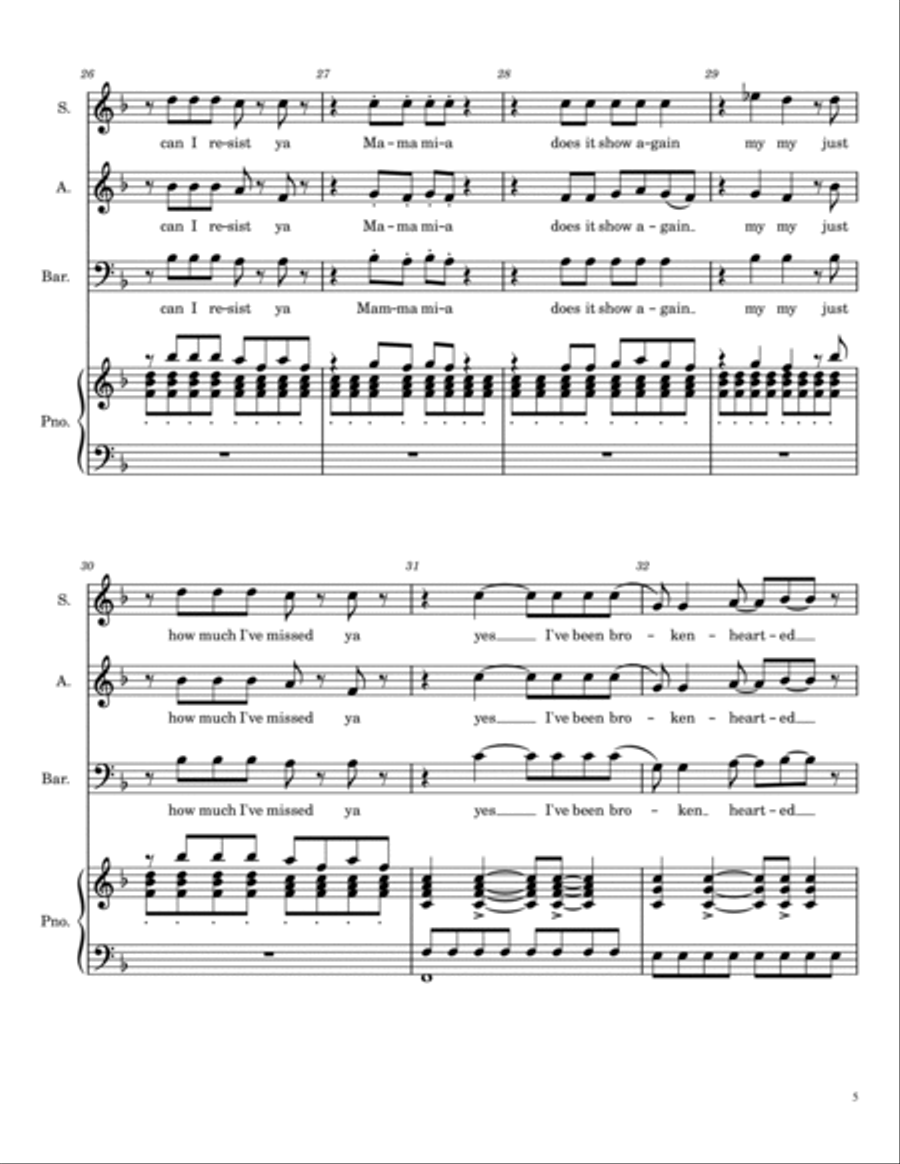 Mamma Mia 3-Part scores gallery preview page 5