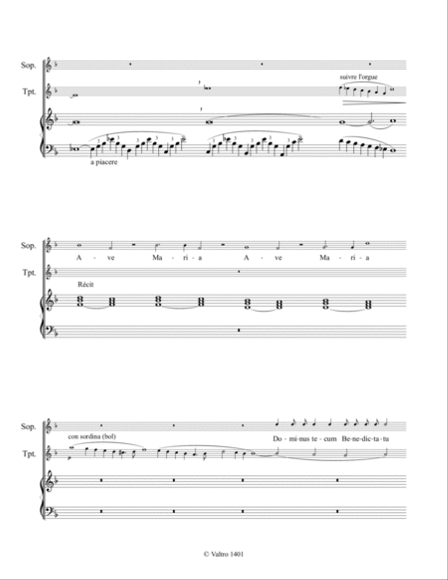 Ave Maria (high voice, trebble instrument ut, organ) Small Ensemble scores gallery preview page 3