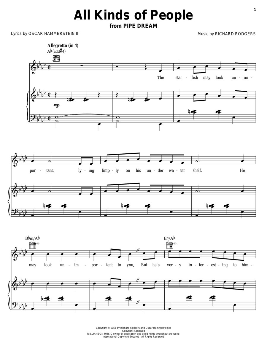 All Kinds Of People All Kinds Of People Piano, Vocal, Guitar scores gallery preview page 1