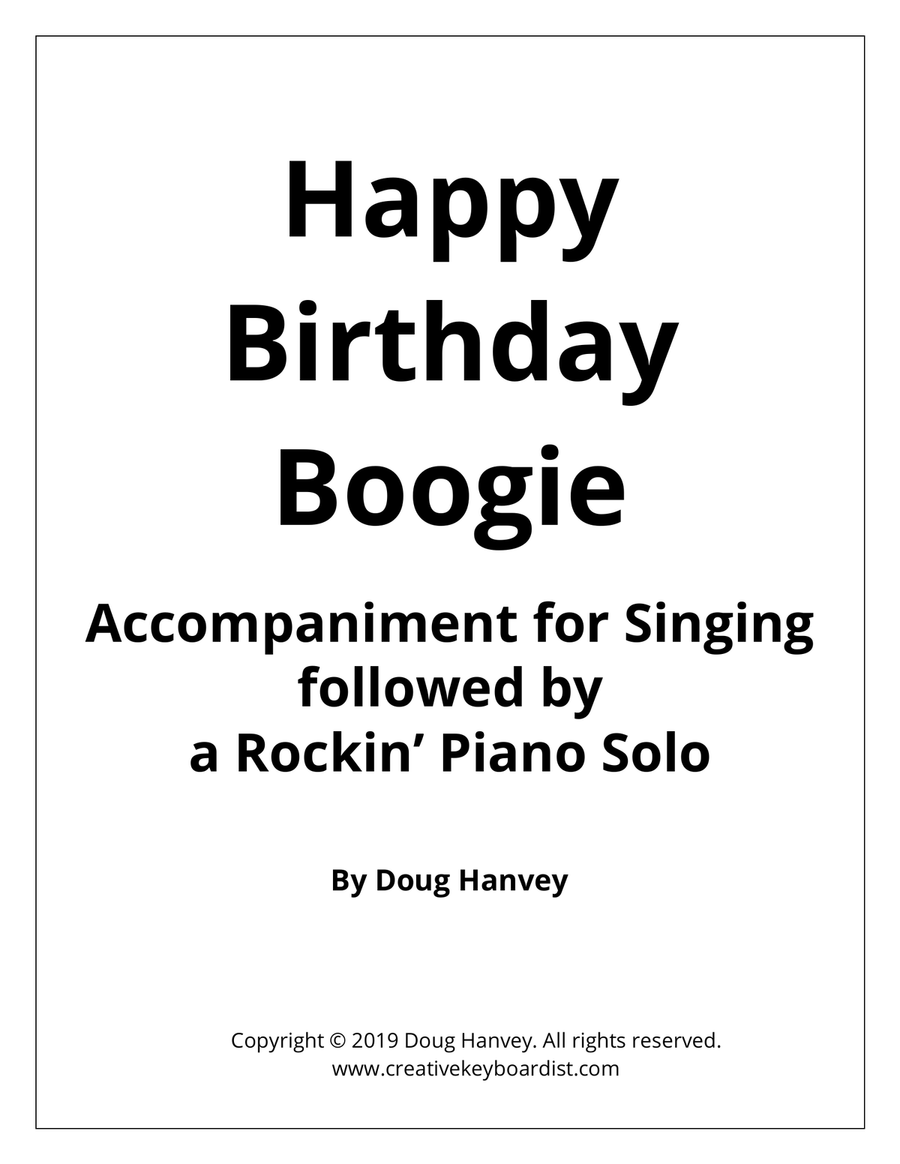 Happy Birthday Boogie Piano Solo scores gallery preview page 1
